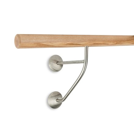 Picture: Ballet bar in ash with double holders in stainless steel with 190mm wall distance